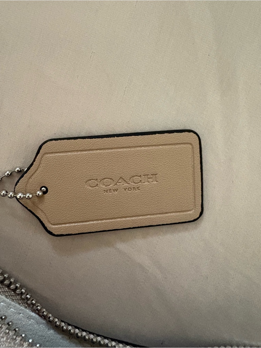 Coach Signature Canvas Shoulder Bag in Light Beige and Cream - Picture 3 of 6